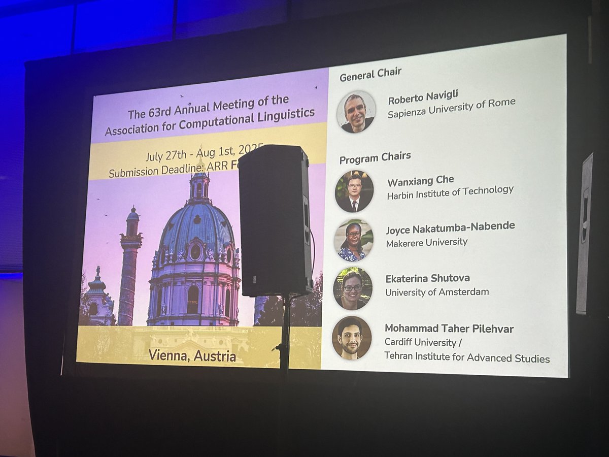 #coling2025 and #acl2025nlp will have an important representation of Cardiff NLP!

<a href="/StevenSchockae2/">Steven Schockaert</a> and <a href="/tpilehvar/">Taher Pilehvar</a> will be Program Chairs of COLING-2025 and ACL-2025, respectively.

<a href="/coling2025/">COLING 2025</a> <a href="/aclmeeting/">ACL 2026</a>