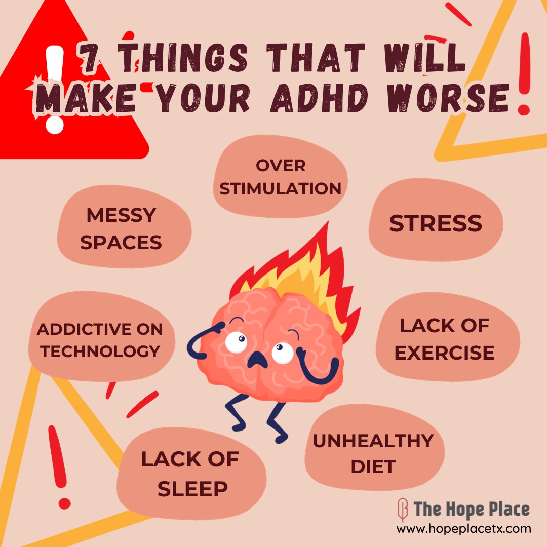 hopeplacetx's tweet photo. Identifying and managing these triggers can be a game-changer for those with ADHD.
Reach out if you need support or tips on how to tackle these challenges! 💪
https://t.co/tuSgLdfOY4
#ADHD #MentalHealth #ADHDAwareness #ADHDMonth https://t.co/jB6SYN13Al