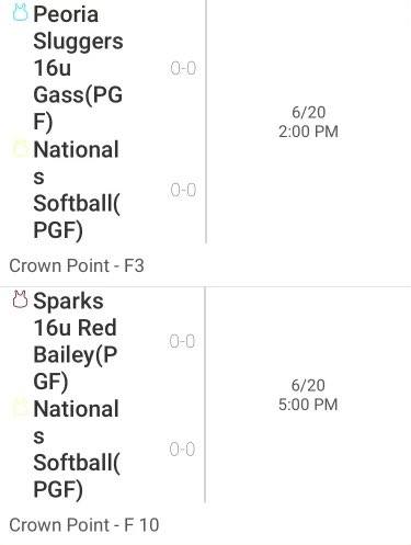 Come check out my team this weekend in Crown Point! My schedule is below. <a href="/DePauwSoftball/">DePauw Softball</a> <a href="/CarthageSball/">Carthage College Softball</a> <a href="/CMUSoftball/">CMU Softball</a> <a href="/WASHUSoftball/">WashU Softball</a>