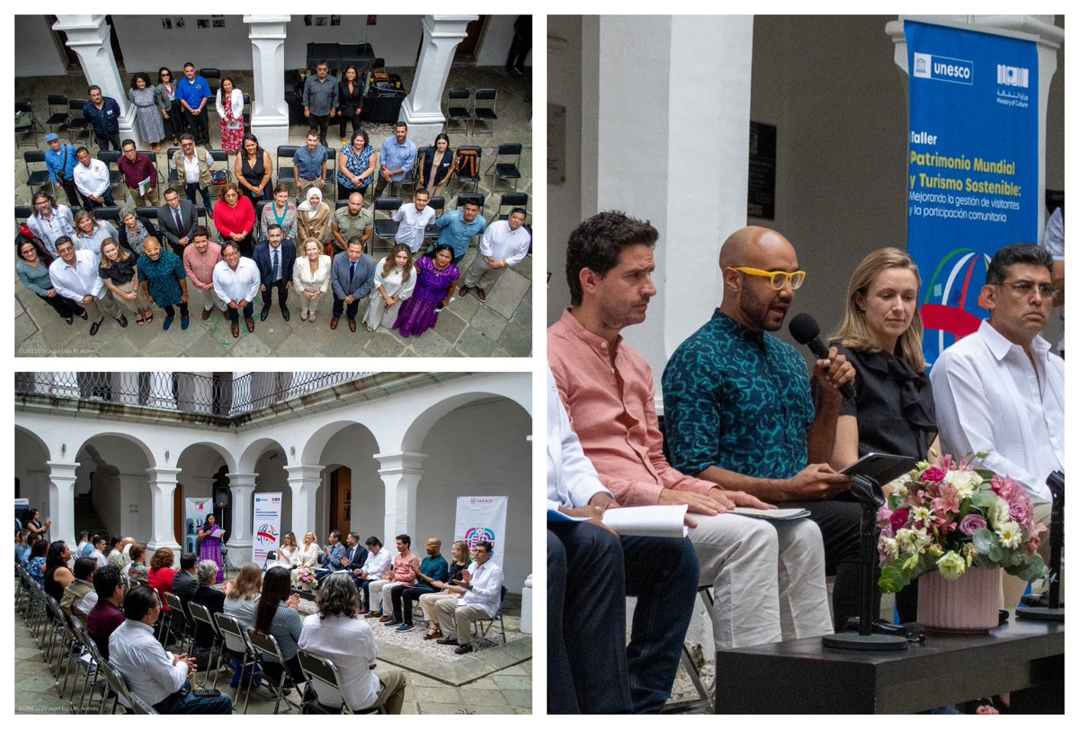 Agradecidos con el Estado de Oaxaca en México por permitirnos junto a la <a href="/UNESCOsanjose/">UNESCO San José</a> y el Reino de Arabia Saudita realizar el Taller de Patrimonio Mundial y Turismo Sostenible para gestores de sitios de memoria en 10 países conformados por la Región SICA, México y Cuba.