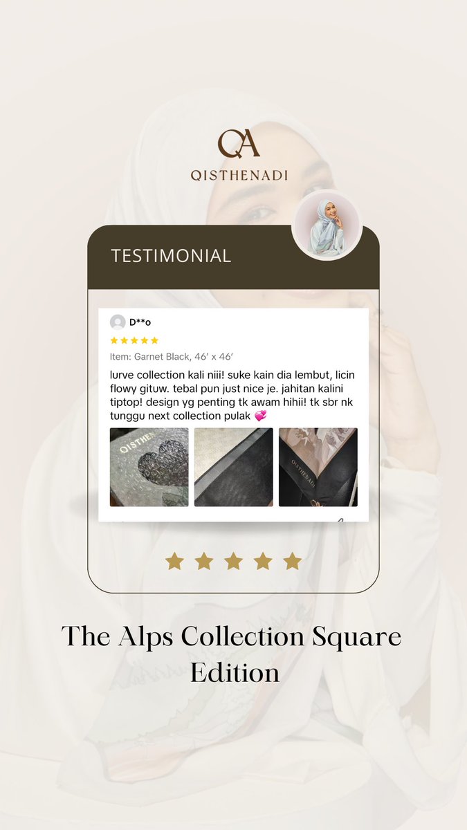 Qisthenadi's tweet photo. Our customer review for The Alps Collection Square edition 😊😍 https://t.co/xwhKEGl9QP