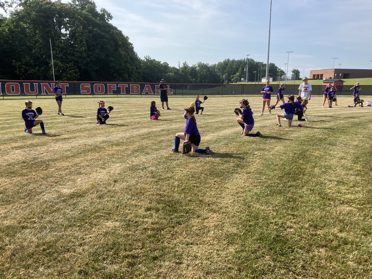 Day 2 for our K - 5 campers! Great final day. Thank you to all the campers, parents and our high school softball players for helping! Keep working hard!