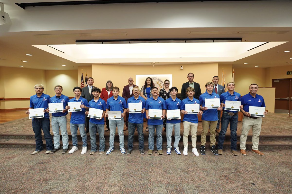 The Board of Trustees recognized the Americas HS baseball team for winning their third UIL 1-6A district and fourth straight 6A bi-district baseball championships. The team's remarkable season ended with an overall record of 27-8-1 and a district record of 14-2. Congratulations,