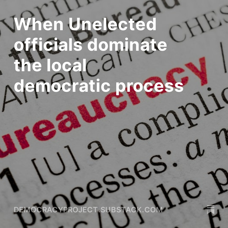 What happens when the "Professional Managerial Class" take over another institution - my roundup about local government and the need for democratisation: democracyproject.substack.com/p/when-unelect…