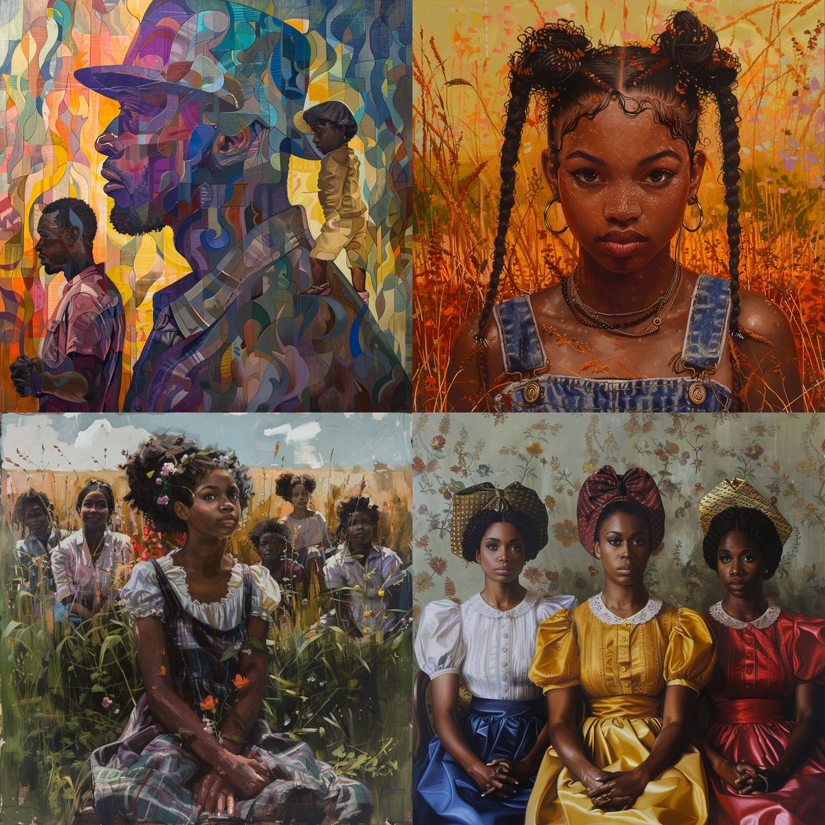 Tesha_R's tweet photo. Typed, "Juneteenth" in Midjourney. Does this look like Freedom Day to you? #juneteenth #blackai #BlackArt #Midjourney https://t.co/m5e204XtNZ