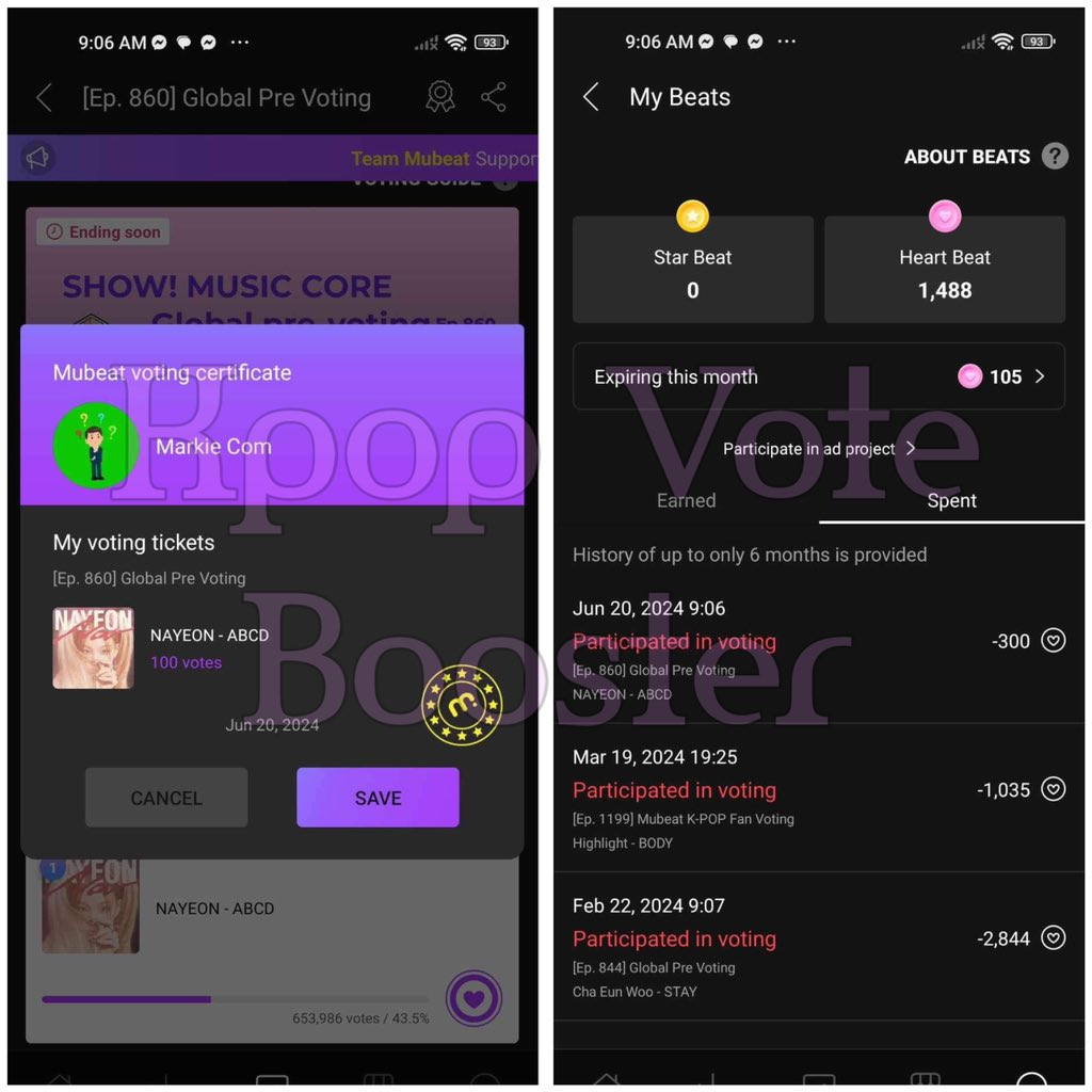 BoosterVote's tweet photo. FREE V0TES
600 💜 in MUB3AT - MUC0RE for #NAYEON
#KVBProofs https://t.co/1S7ThxLMFx