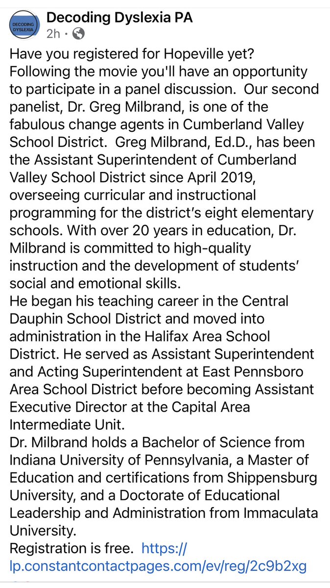 Gregory Milbrand (@gregorymilbrand) on Twitter photo This should be fun. So proud to continue to share the <a href="/CVSDnews/">Cumberland Valley SD</a> success story and to advocate for solid reading instruction for all students. Come spend some time with us for an afternoon of learning together <a href="/DD_PA/">Decoding Dyslexia PA</a> #CVLiteracy #CVProud This should be fun. So proud to continue to share the <a href="/CVSDnews/">Cumberland Valley SD</a> success story and to advocate for solid reading instruction for all students. Come spend some time with us for an afternoon of learning together <a href="/DD_PA/">Decoding Dyslexia PA</a> #CVLiteracy #CVProud