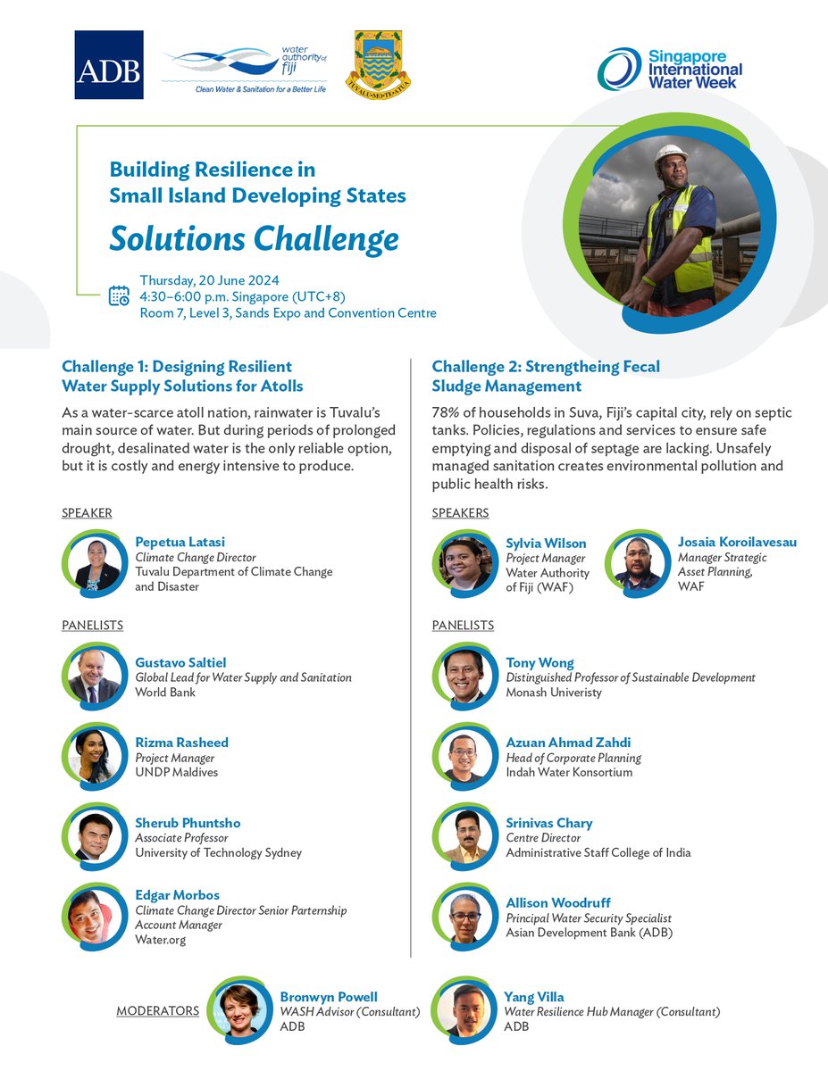 Don’t miss it: Building Resilience in Small Island Developing States. Today at 4:30 PM! #SIWW