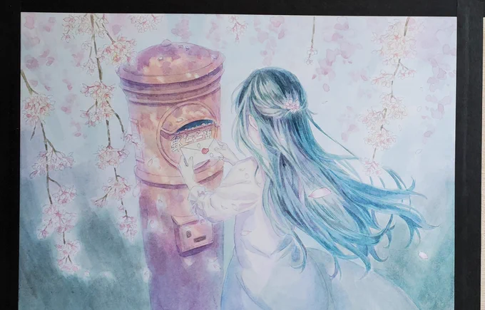 かなり前のアナログ絵だけど、ポストの楕円フリーハンドなの我ながらキモって思ったので見て欲しい 