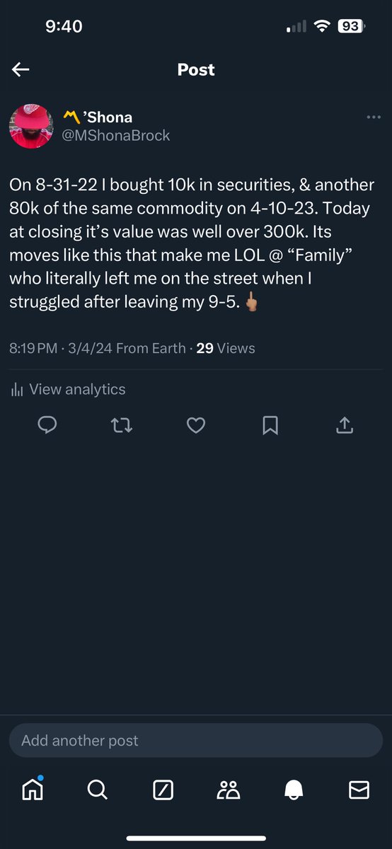 MShonaBrock's tweet photo. This was 3 months ago. Today I almost hit half a mill…Keep clocking in while complaining though.🤔😩📈
#StillRich
#RichNoApologies
#SmartWorkOverHardWork https://t.co/eosqss1fl0