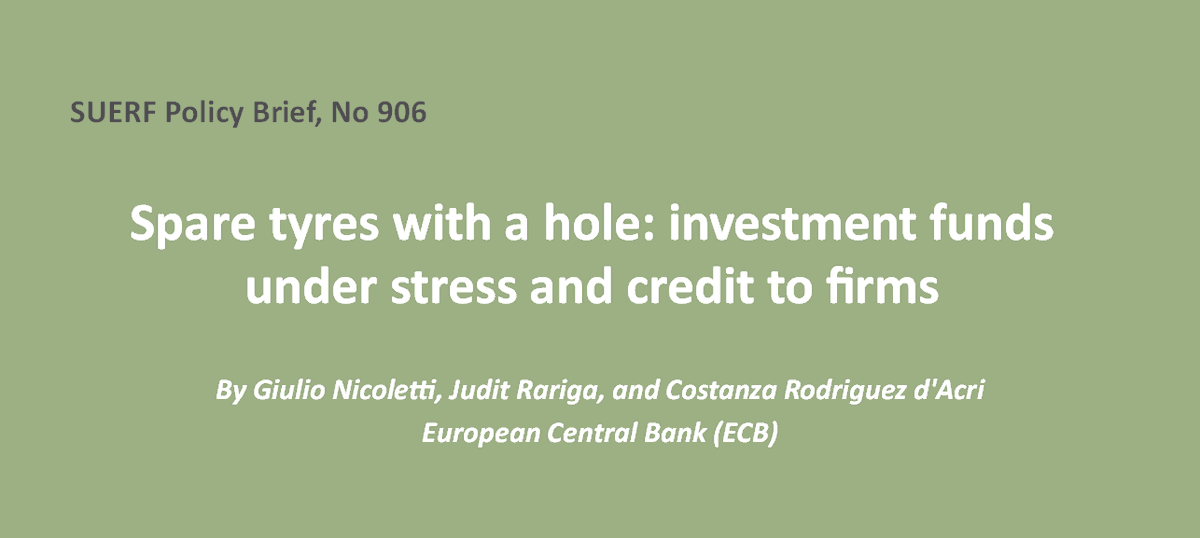 suerf_org's tweet photo. #SUERFpolicybrief “Spare tyres with a hole: investment funds under stress and credit to firms” by @nicolgiulio, Judit Rariga & Costanza Rodriguez d'Acri (@ecb) https://t.co/ojuirgz0kK
#FirmFinancing #InvestmentFunds #BankLendingChannel #BondLendingChannel #MonetaryPolicy https://t.co/GOCLfk14cc
