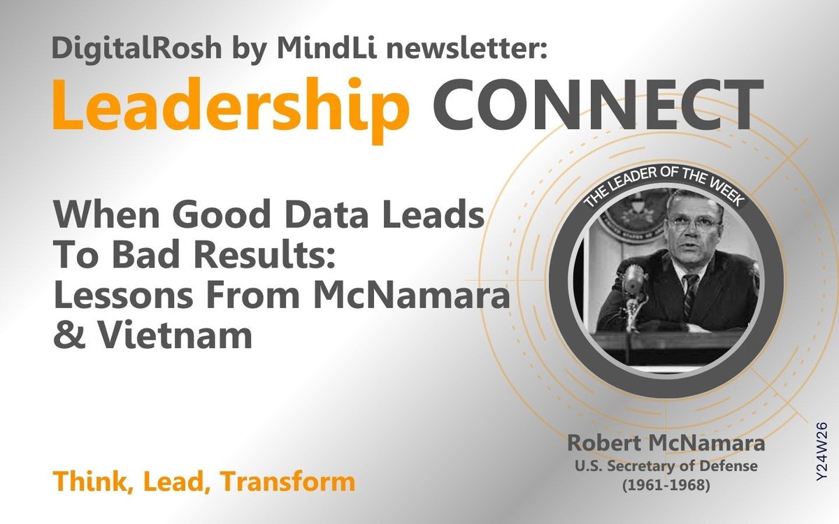 DigitalRoshHome's tweet photo. This week on #DigitalRosh by #MindLi newsletter "Leadership CONNECT": When Good Data Leads to Bad Results - Lessons From McNamara &amp; Vietnam; President Biden’s Executive Order on AI; #AI for Sharing Economy; Culture Meets #Climate #Data. Read here: https://t.co/p2T0DVokEq https://t.co/UY1vhbWqZf