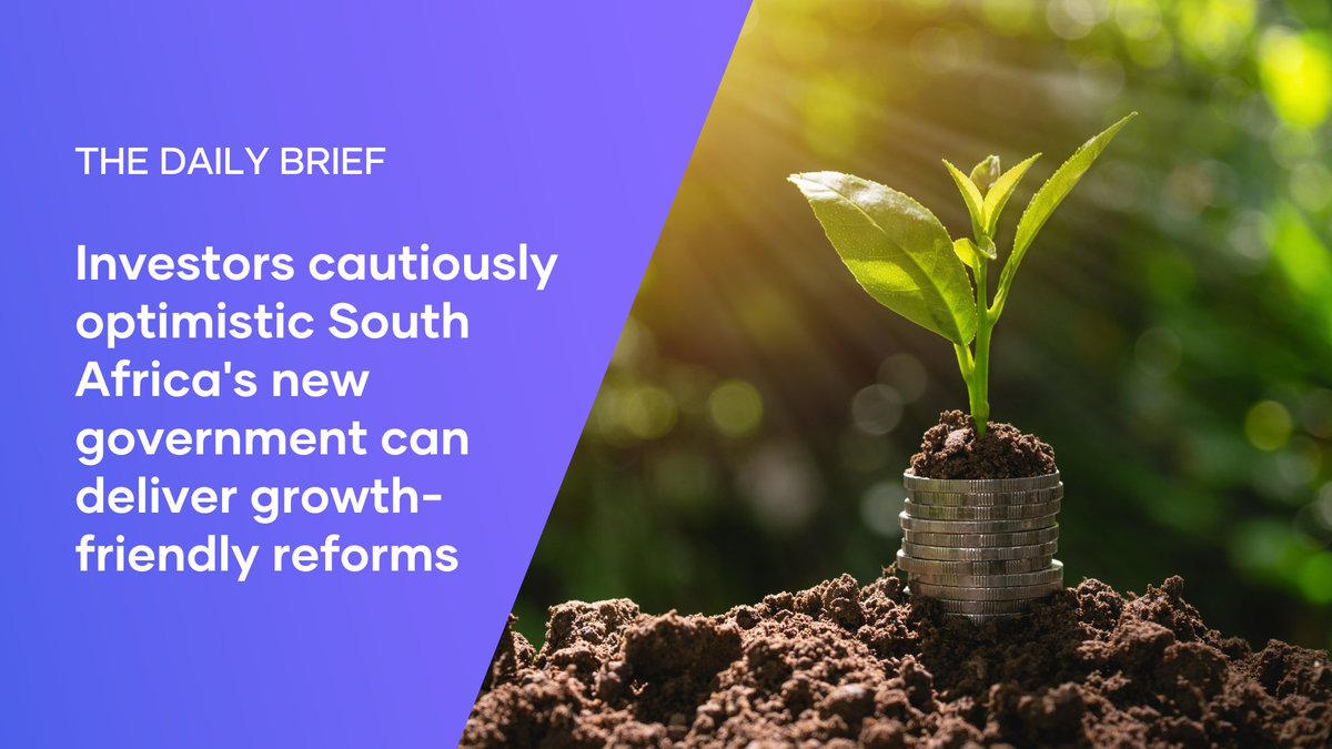 mercuryfxglobal's tweet image. #Investors are optimistic South Africa's new #unitygovernment can deliver stable #economic policies to revive growth, but are cautious about how the new #coalition's main partners can reconcile stark ideological differences. #mercurydailybrief

More here: mercury.global/insights/daily…