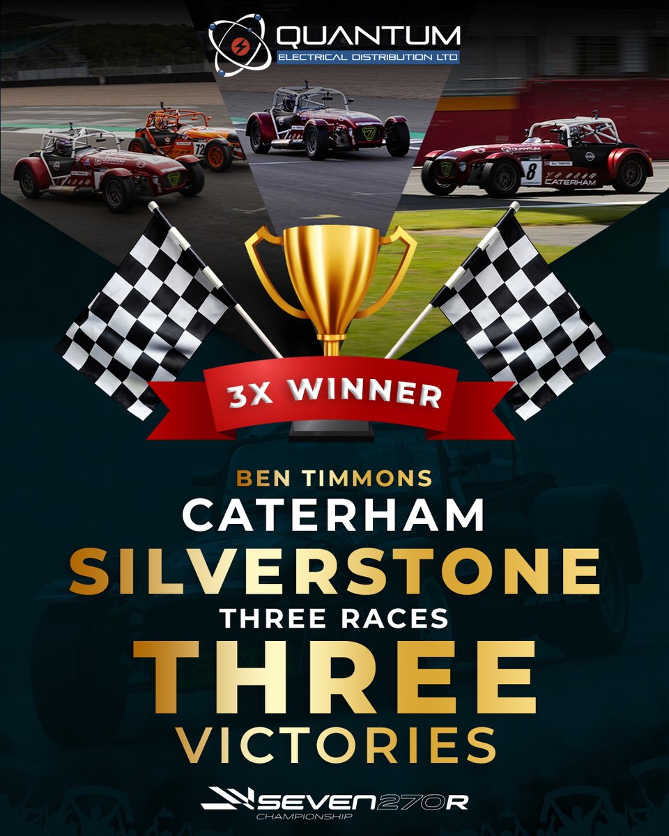 🏁 Triple Victory! 🏁

🎉 Congratulations to Ben Timmons for sweeping the podium in all three Caterham races this weekend, powered by Quantum Electrical Distribution! 🥇🥇🥇
 
Well done Ben Timmons! We are excited to see what the rest of the season holds!