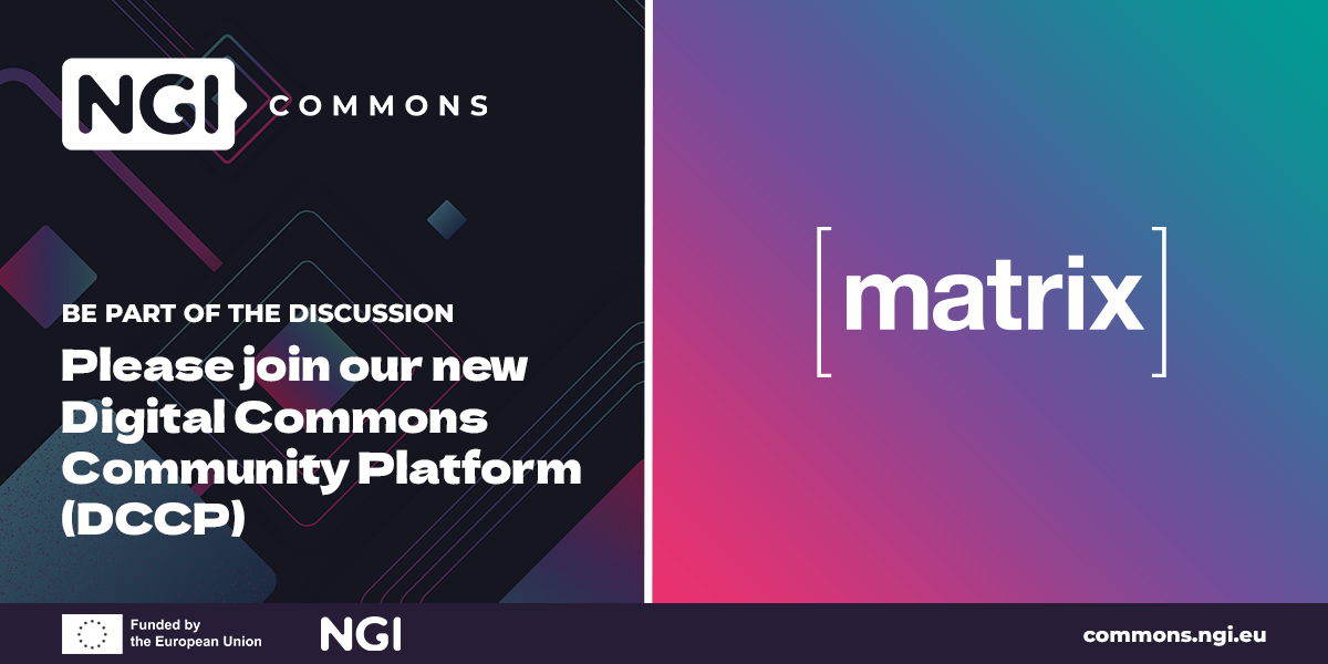 🆕Digital Commons Community Platform (DCCP)!
Do you wish to sign up at Matrix.org and join the following room in order to join us in shaping Europe's #digitalcommons future?👇
matrix.to/#/#ngi-commons…
#digitalcommons #opensource #EUpolicy #NGI #NGICommons