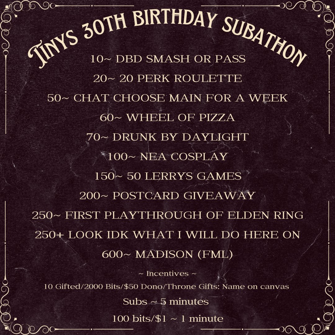 TinyArcadia's tweet photo. MY BIRTHDAY SUBATHON STARTS AT 5PM AEST TIME, 21ST OF JUNE COME JOIN ME GETTING OLD <3 https://t.co/n1sBl9Ivvg