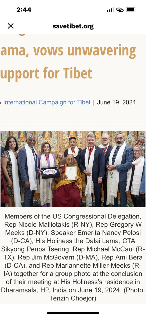 High-level Congressional delegation meets His Holiness the 14th Dalai Lama, vows unwavering support for Tibet
