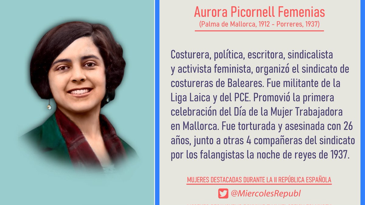 MemoriaHistorMR's tweet photo. Contra su odio, su incultura y su violencia, nuestro reconocimiento y nuestra memoria.
“Podéis matar a hombres, a mujeres,a niños como el mío que todavía no han nacido ¿Pero,y las ideas? ¿Con qué balas mataréis las ideas?”.#AuroraPicornell
#StopFascimo ✋
#UrgeEcharAFelipeVI https://t.co/6QEt2d9Cjh