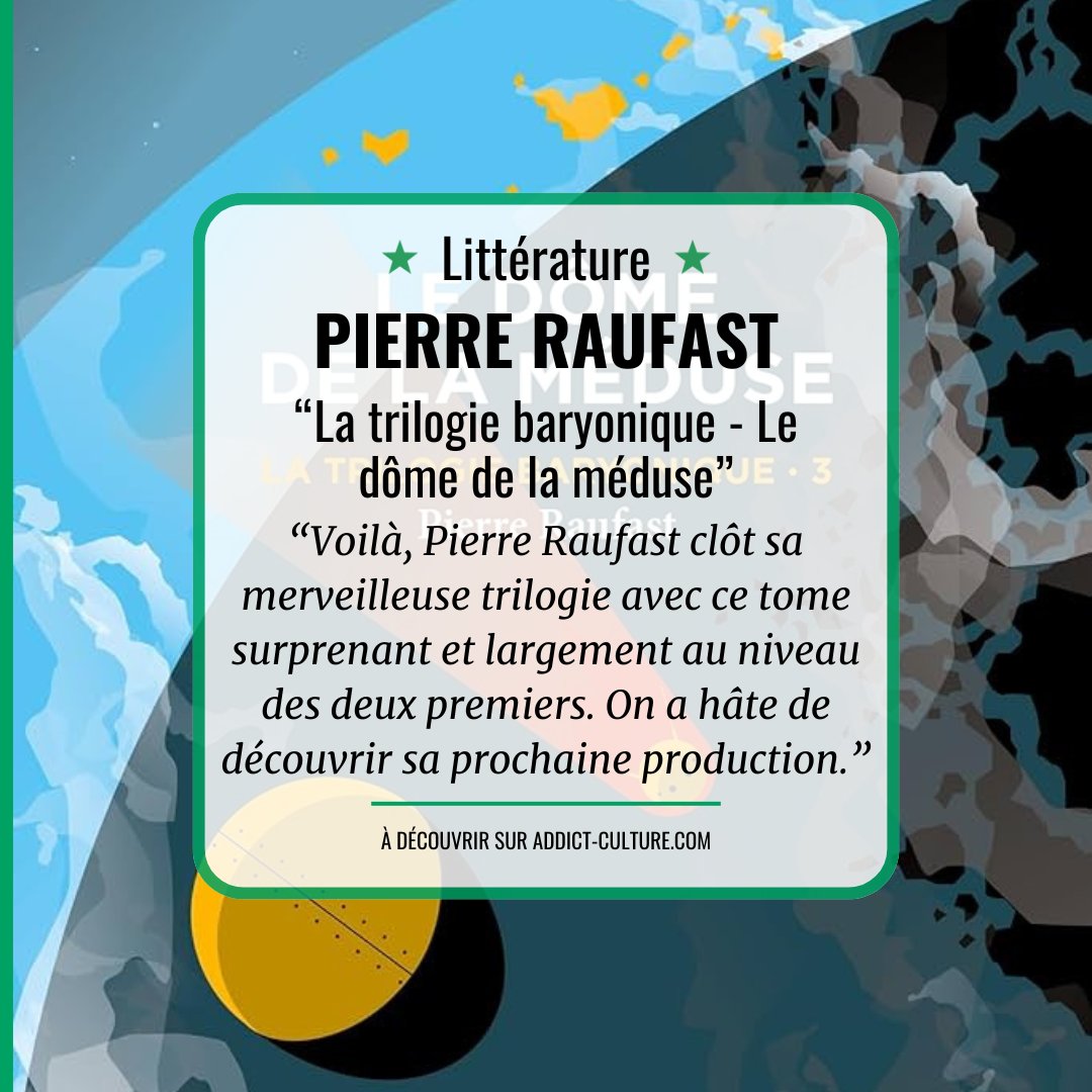 💚BAM💚: Voilà, #PierreRaufast clôt sa merveilleuse trilogie avec ce tome surprenant et largement au niveau des deux premiers. On a hâte de découvrir sa prochaine production !
<a href="/PierreRaufast/">Pierre Raufast</a> @forgesdevulcain 
#latrilogiebaryonique #auxforgesdevulcain
📎
addict-culture.com/trilogie-baryo…