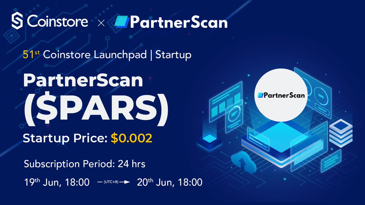 AmbWisdom_'s tweet image. 🚀 @PartnerScan ( $PARS) is live on @CoinstoreExc #Launchpad with a Whitelist Model! ⌛️
Subscription: June 19th, 18:00 UTC+8 to June 20th, 18:00 UTC+8. ⚡️ 6,490 tickets at 40 USDT each.
🔥Details: tinyurl.com/3x6tf3bn

Join here 👇 
h5.coinstore.com/h5/signup?invi…

#PARS #Coinstore