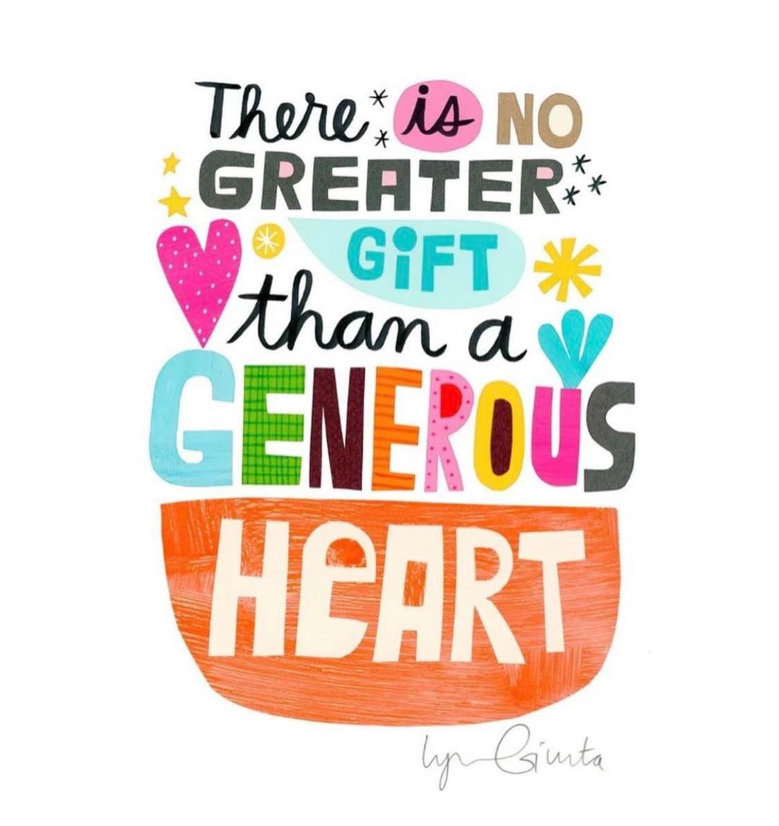 actionhappiness's tweet photo. There is no greater gift than a generous heart 

Image: https://t.co/G0ppz08w3O https://t.co/FKRKr9QBEJ
