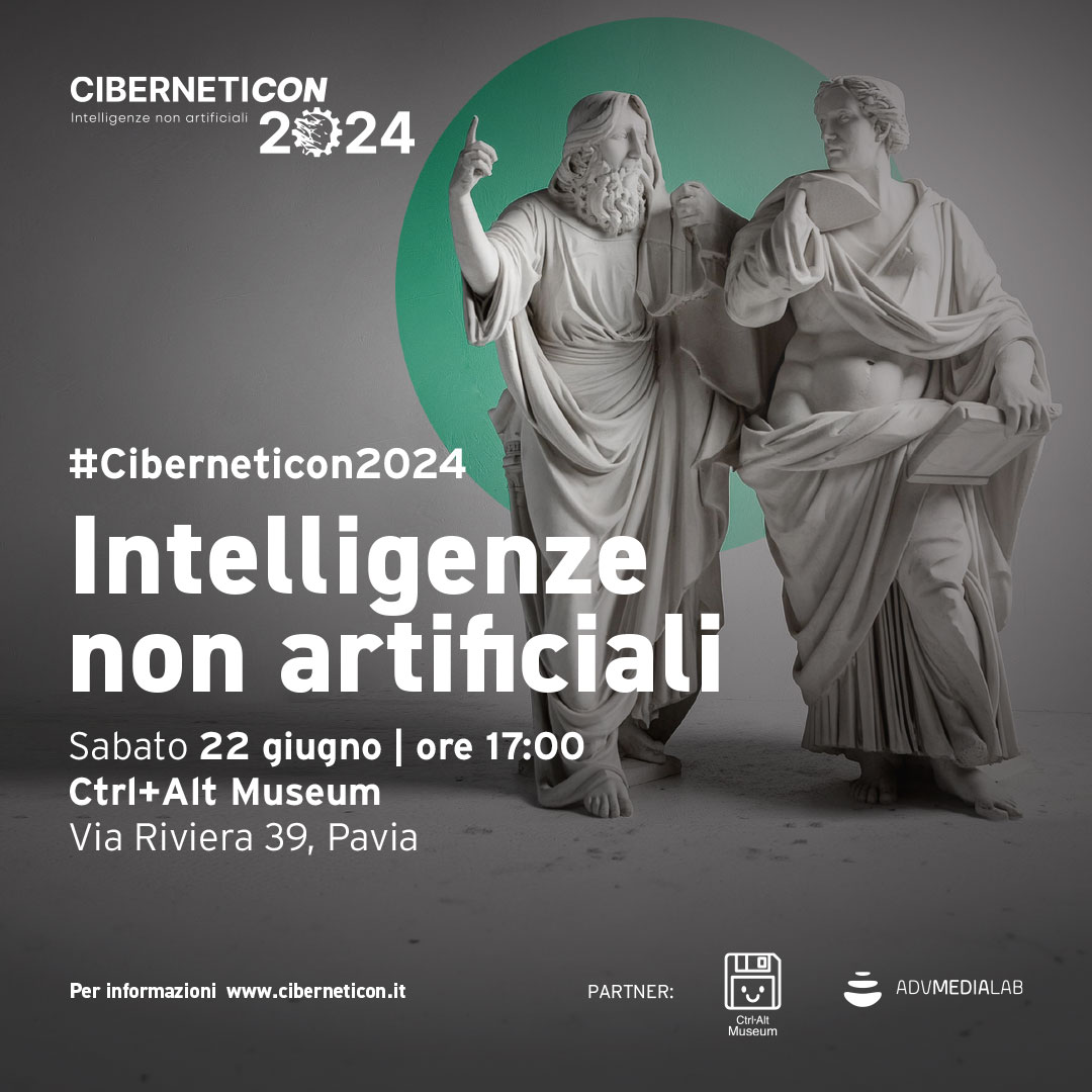 - 2! 🗓 
 
Ciberneticon è la tua occasione per esplorare e comprendere questo nuovo mondo di virtualità e infodemia con strumenti non convenzionali, insieme a Daniel Casarin e Andrea Trespidi. 

Iscriviti qui ➡ ciberneticon.it