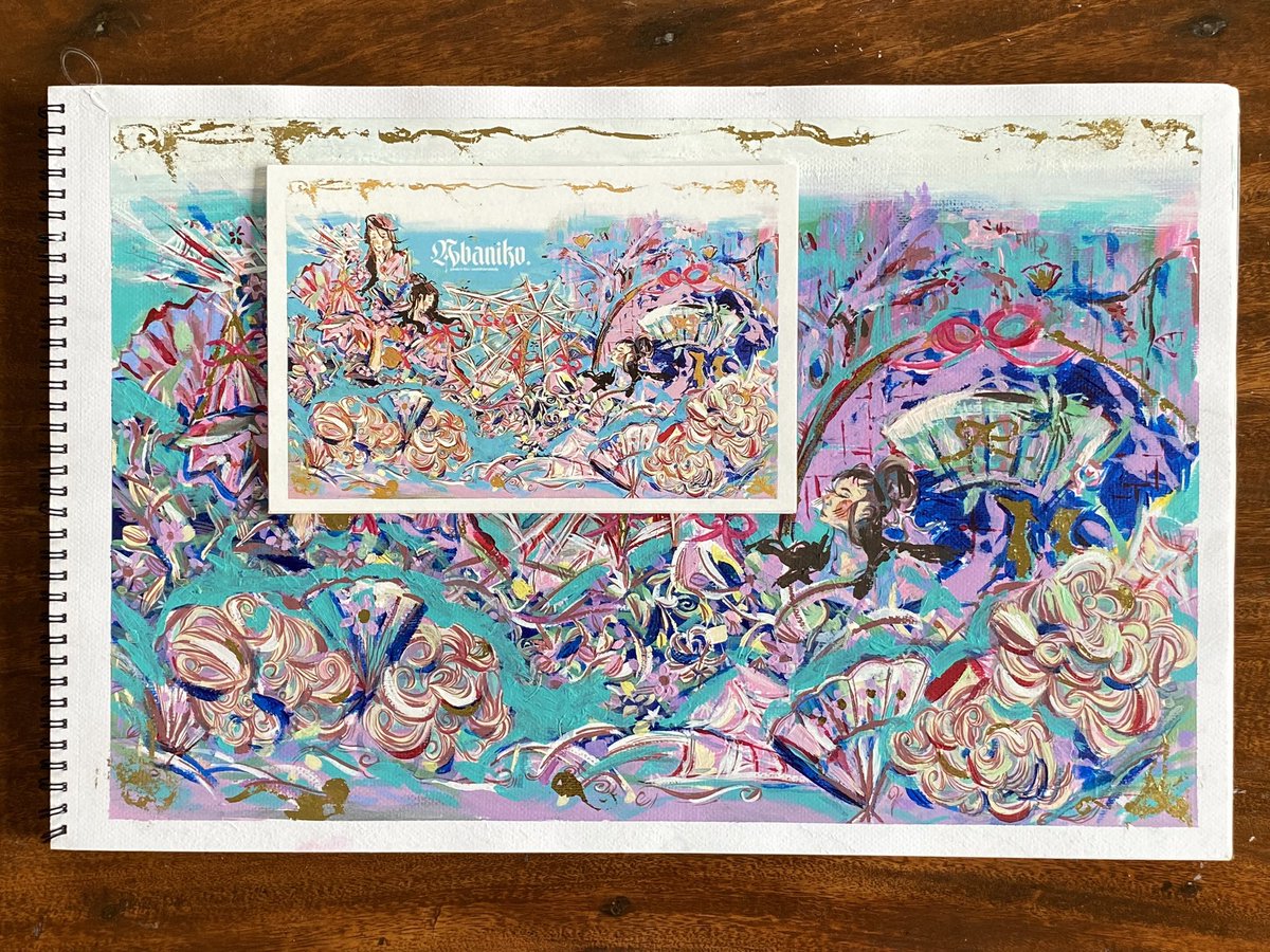 no thoughts, just this letras y figuras painting i attempted that spells out abaniko  *.☆⸜*.