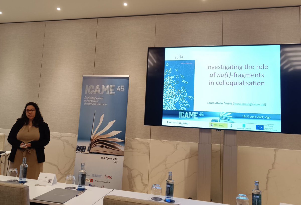 ICAME45Vigo's tweet photo. Our very own Laura Abalo-Dieste has delivered yet another wonderful presentation in the Constructions panel at #ICAME45. Great work!! https://t.co/1sn0fOtdvf