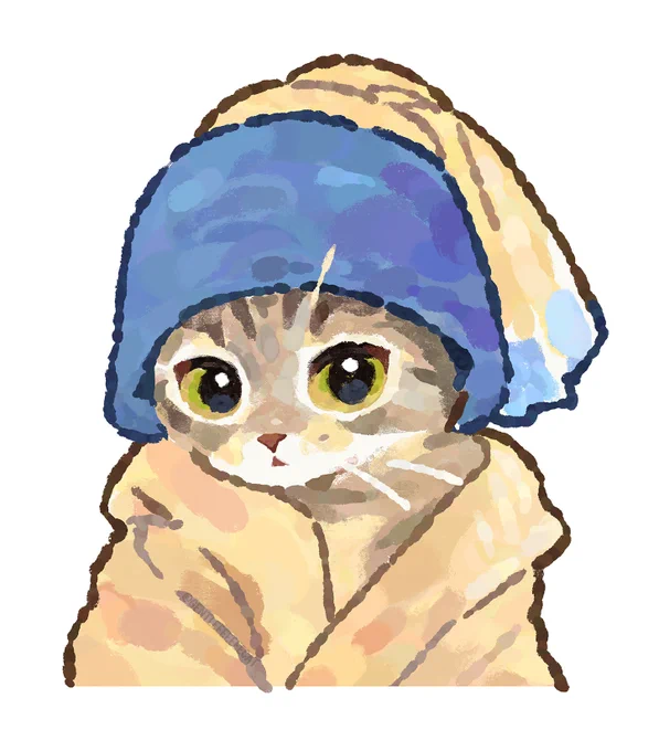 cat with a pearl earring 