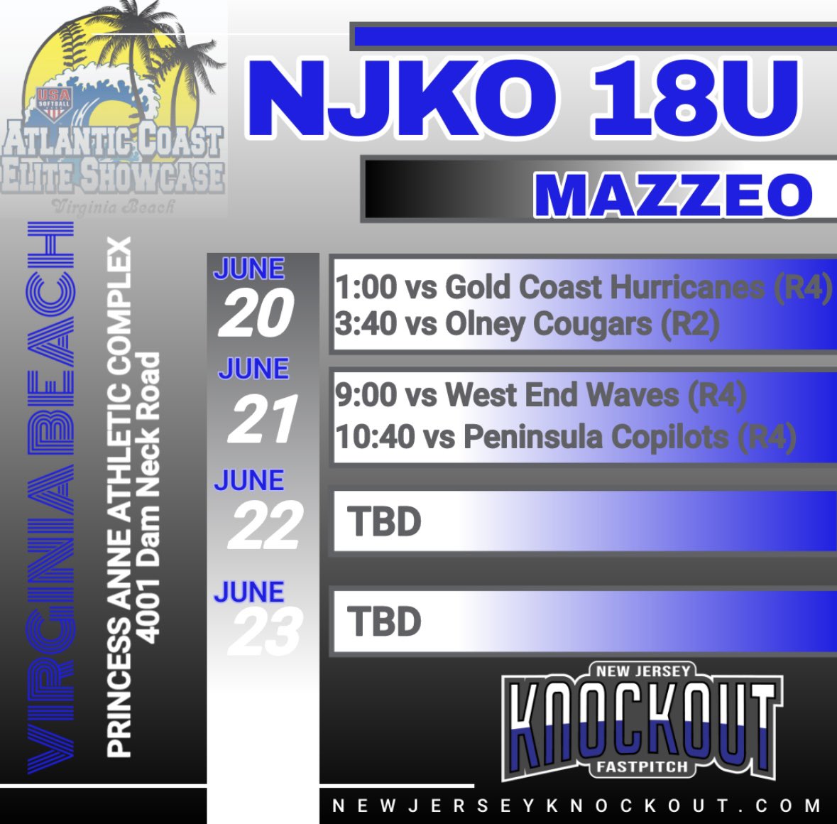 NJ ➡️ VA Beach…check us out on game changer live! #StartUnknown #FinishUnforgettable