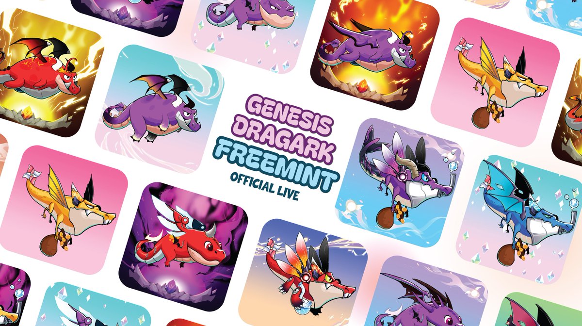 playDRAGARK's tweet image. Your NFT Dragark is here!🔥

- Total supply: 555 (FCFS)
- Class: #Genesis - Possess the highest stats

👉Mint for free now: event.dragark.net/mint

✅To be eligible: Collect 20 eggs before June 21

Own an NFT Dragark to join #DragarkBetaTest &amp;amp; grab a spot for Grand Raffle of 100…