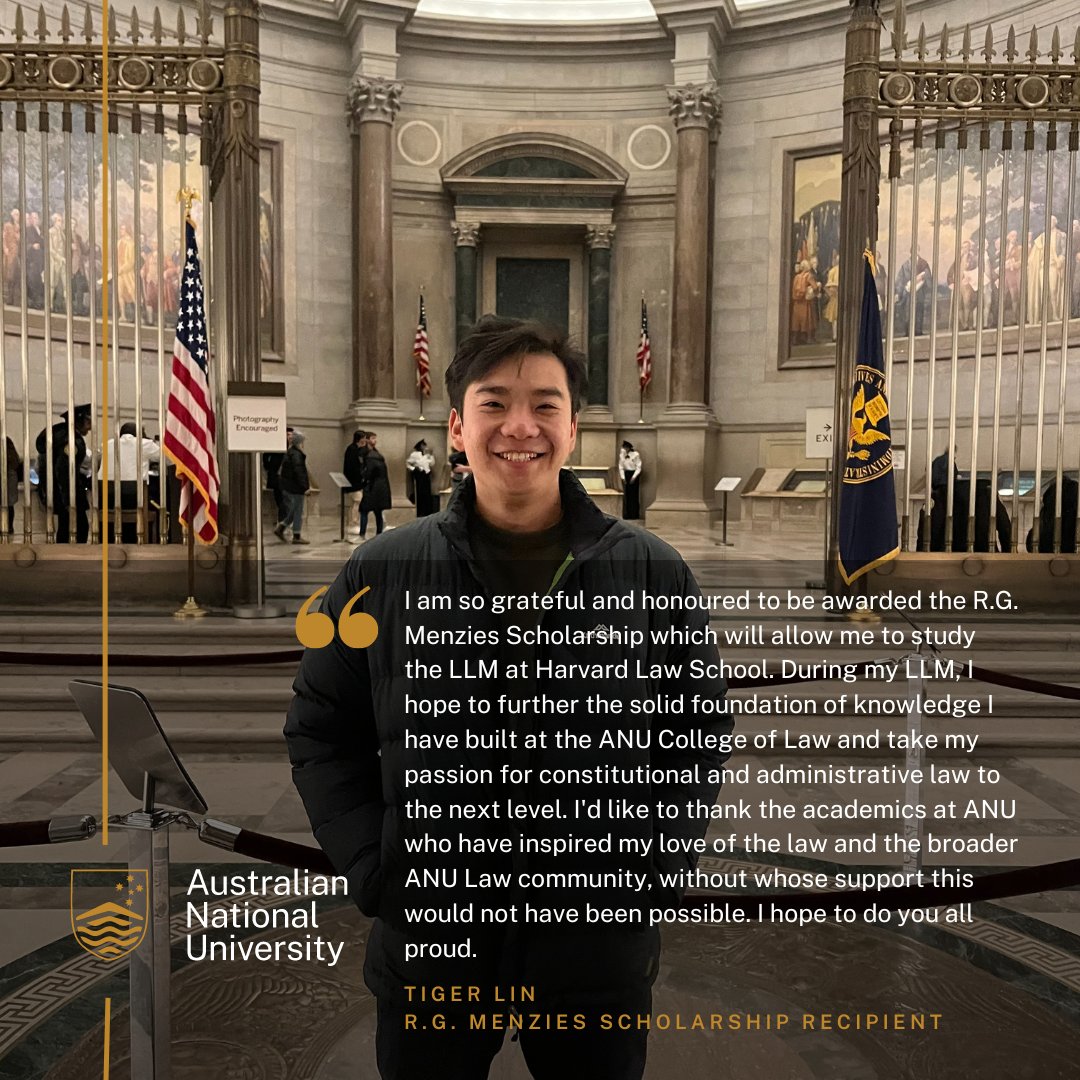 Tiger Lin ANU College of Law alumnus Tiger Lin has received the R.G. Menzies ...