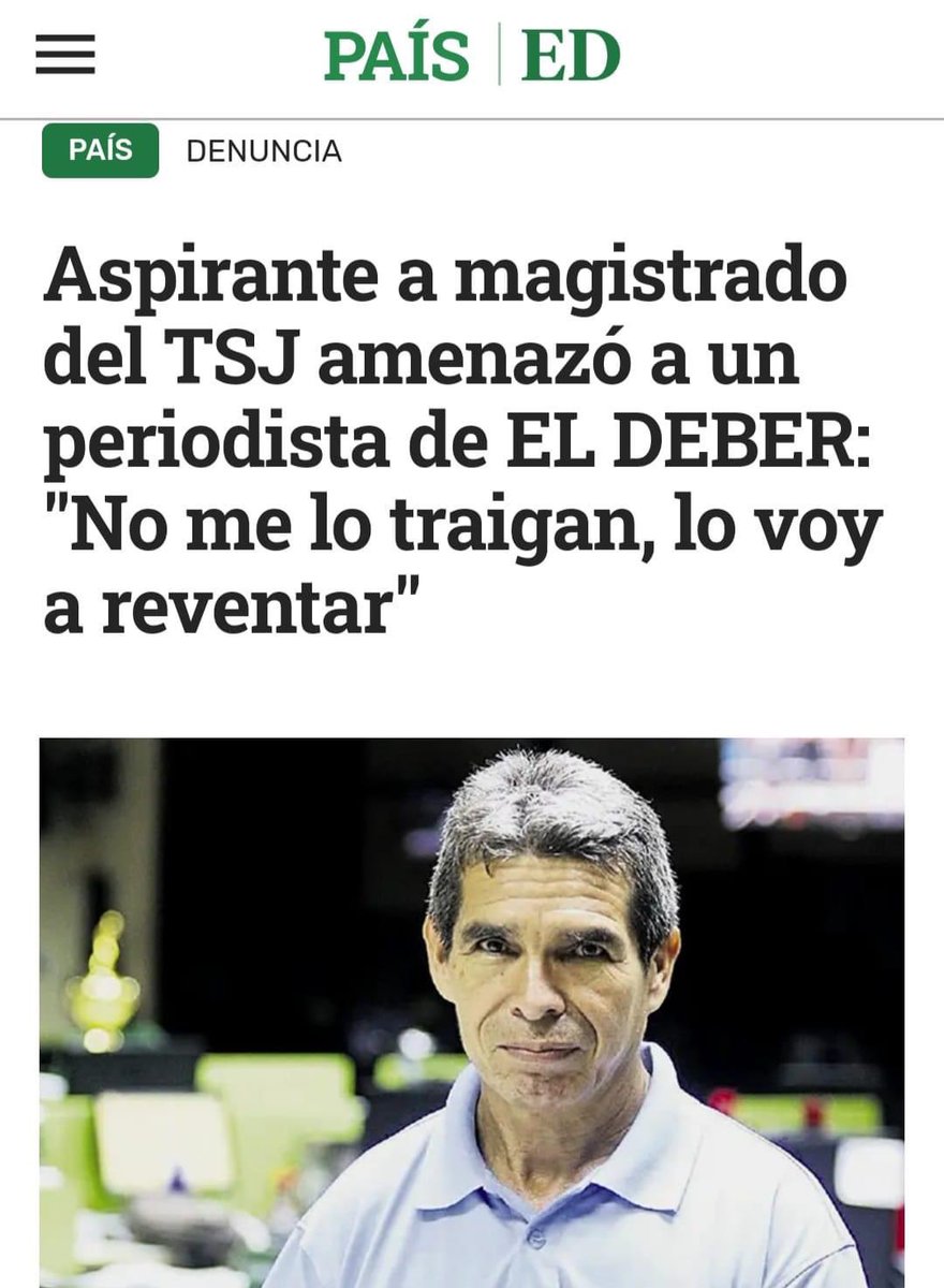 MReneAlvarezScz's tweet photo. Total solidaridad con el periodista #GuiderArancibia por las amenazas del postulante al TSJ Carlos Guido Rondón, quien protagonizó un caso de violencia contra la mujer Ese tipo de candidatos pretenden acceder a las altas magistraturas para terminar de corromper al #OrganoJudicial https://t.co/Nj9CihszsF