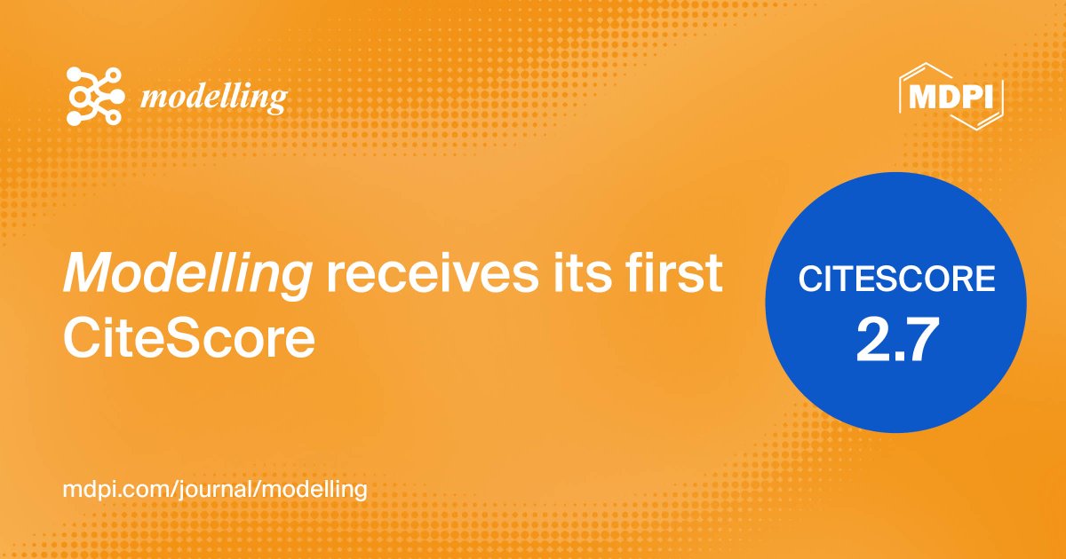 Modelling_MDPI's tweet image. We are pleased to inform you that Modelling (ISSN: 2673-3951) has received its first CiteScore of 2.7 for June 2024, following its inclusion in Scopus (Elsevier) in 2023.
This noteworthy achievement deserves congratulations to everyone involved!