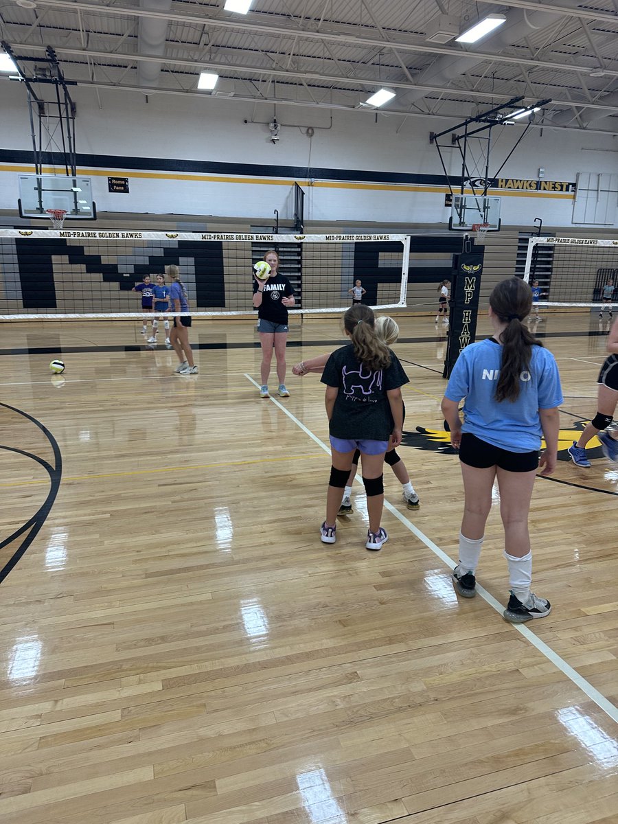 MPHawksVB's tweet photo. Day 2 of 3-5 grade camp done. Look at that work on passing! #greatjob #MPVB #GoHawks https://t.co/gzBfi5kADm