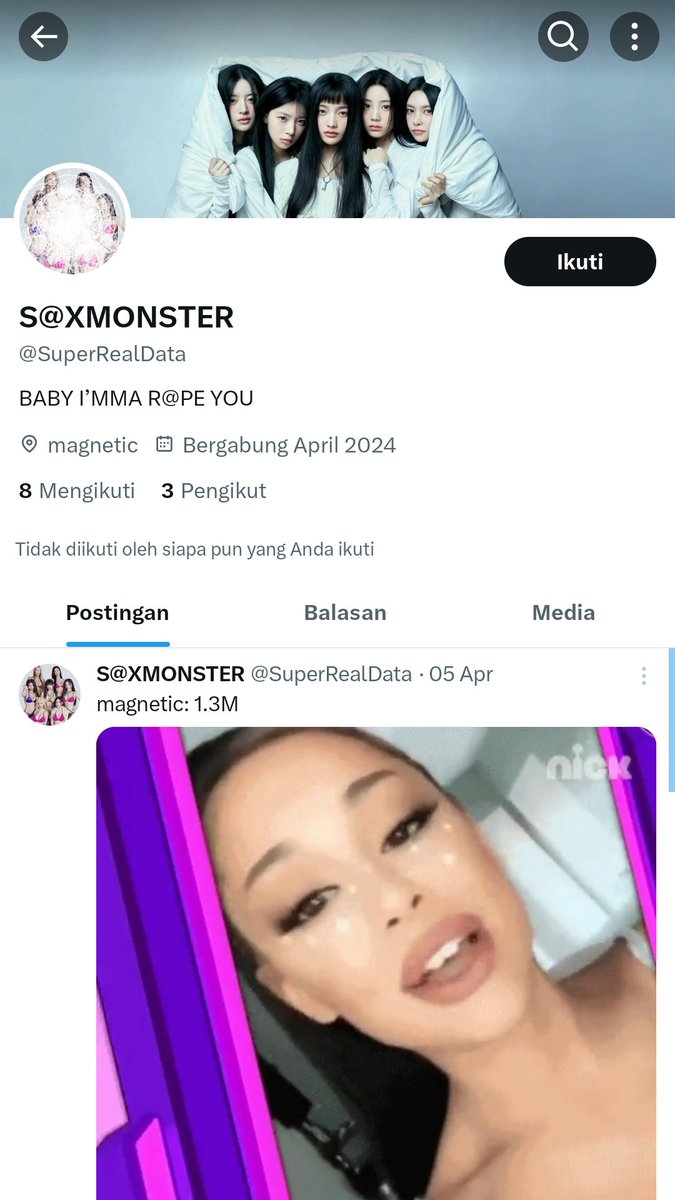jungyeonsway's tweet photo. Can this be categorized as a legal violation? he used babymonster's profile photo and edited it to be fulgar, this is outrageous... Take immediate action with accounts like this #BabyMonster #protectbabymonster @SuperRealData https://t.co/5OtnrlExFV