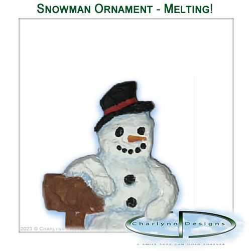 charlynndesigns's tweet photo. It sure has been hot lately. It is so hot that our snowman ornament appears to be melting right off the screen!

We hope you are staying cool in this heat.

#CharlynnDesigns #Snowman #Ornament https://t.co/KgASXYU7XE
