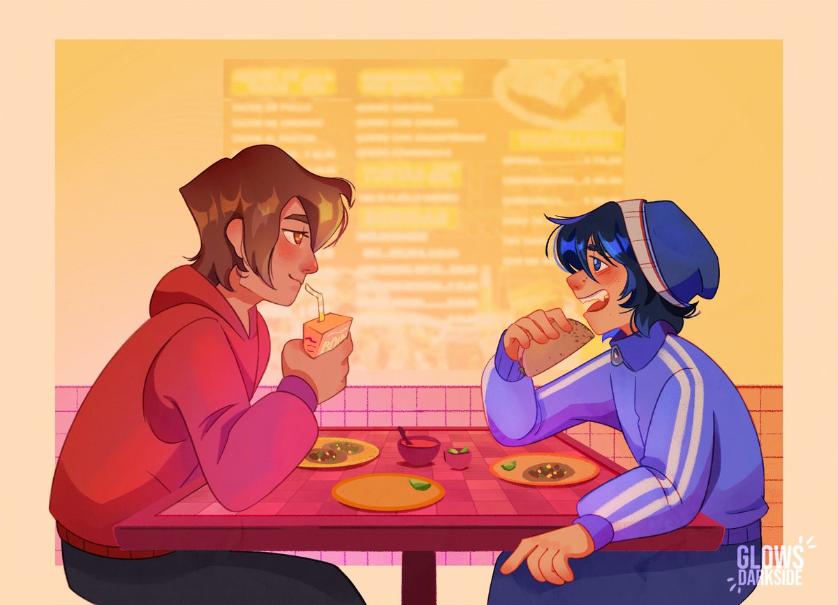 glowsdarkside's tweet photo. #LuckityWeek D4: Primera cita en los taquitos🌮💕 

Mejor tarde que nunca, 2 meses después acabaré la #luckity week😈 #luckityfanart https://t.co/NYkJ10oh85