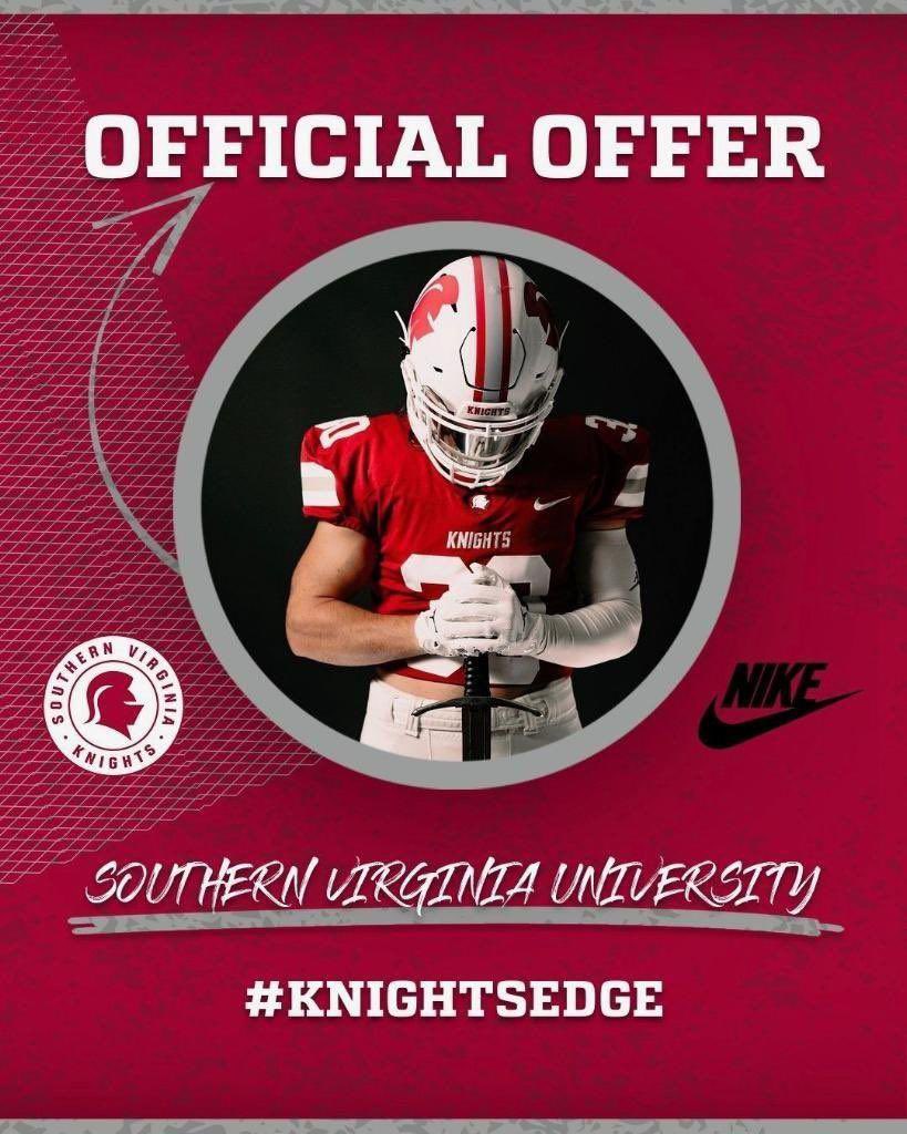 Carsten Fegan (@carstenina6) on Twitter photo Blessed to receive my first official offer from southern Virginia university!!
<a href="/coachmorrison_/">coach</a> @MMHSFBALL <a href="/RossApoWR_EZ/">Ross Apo🇹🇴</a> <a href="/CoachWillOrtiz/">Will Ortiz</a> Blessed to receive my first official offer from southern Virginia university!!
<a href="/coachmorrison_/">coach</a> @MMHSFBALL <a href="/RossApoWR_EZ/">Ross Apo🇹🇴</a> <a href="/CoachWillOrtiz/">Will Ortiz</a>