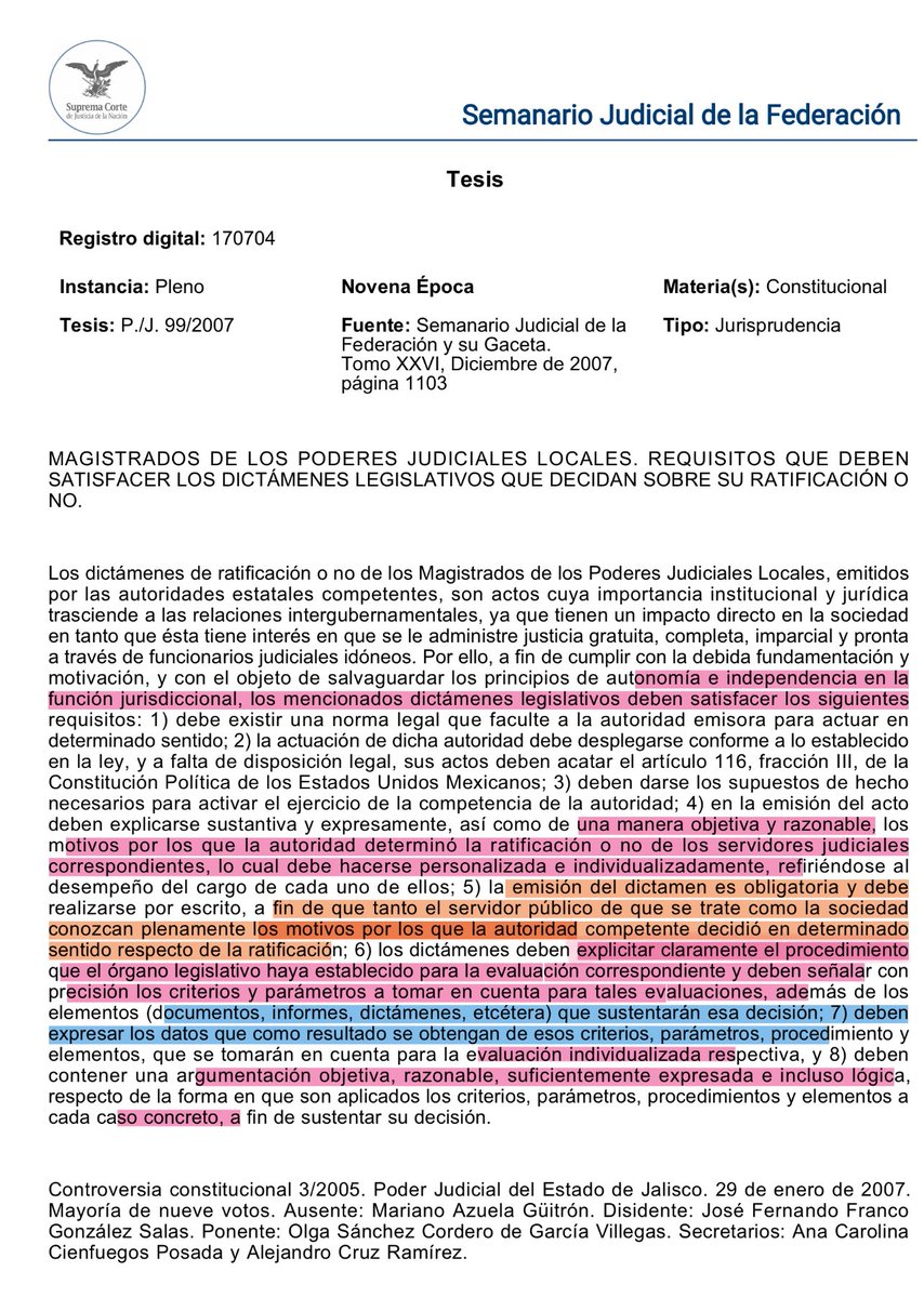 YM87B's tweet photo. «Con el objeto de salvaguardar los principios de autonomía e independencia en la función jurisdiccional, los mencionados dictámenes legislativos (ratificación o no de Magistrados de los PJ locales) deben satisfacer los siguientes requisitos:» 

Ponente: Olga Sánchez https://t.co/FA9mpwFlym
