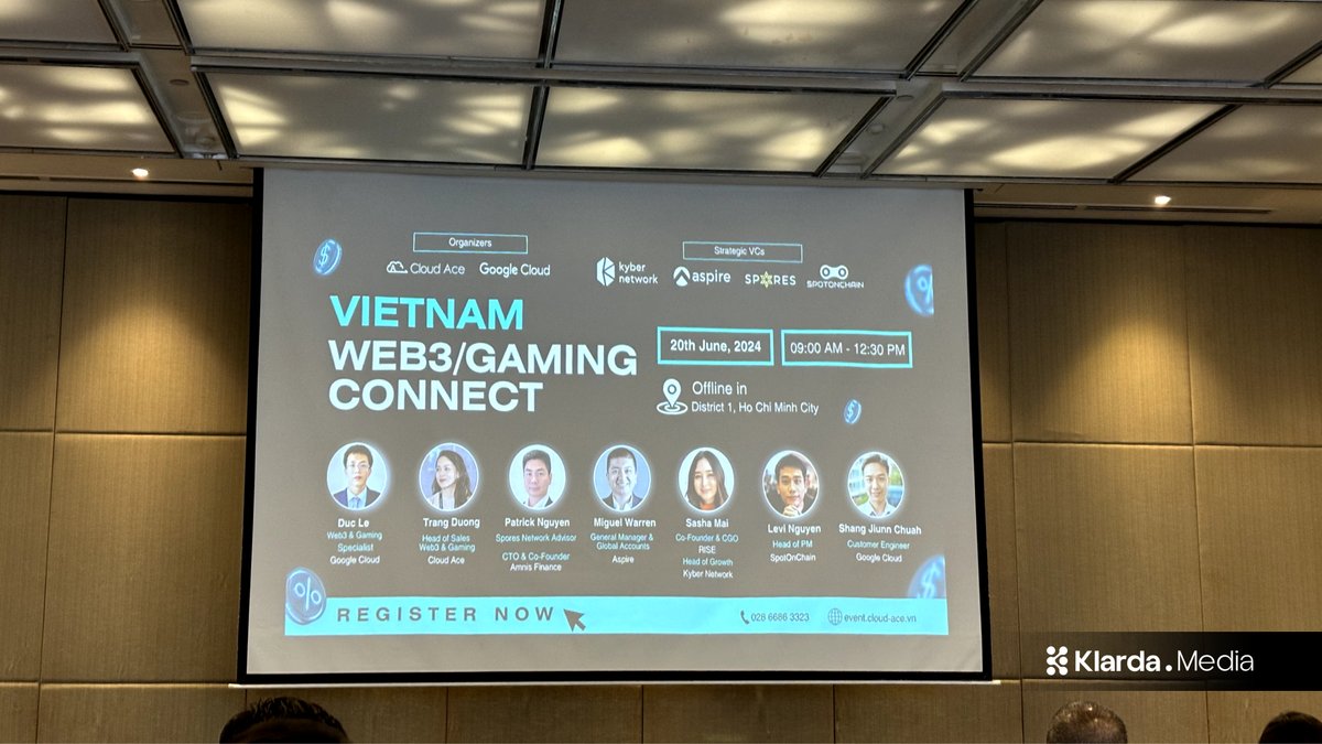 KlardaOfficial's tweet photo. Klarda is at the Vietnam Web3/Gaming Connect event, organized by #CloudAce Vietnam and @googlecloud.
We are excited to hear insights about Vertex AI technology and its use cases!
#KlardaMedia #KlardaTalent #CloudAceVietnam #GoogleCloud