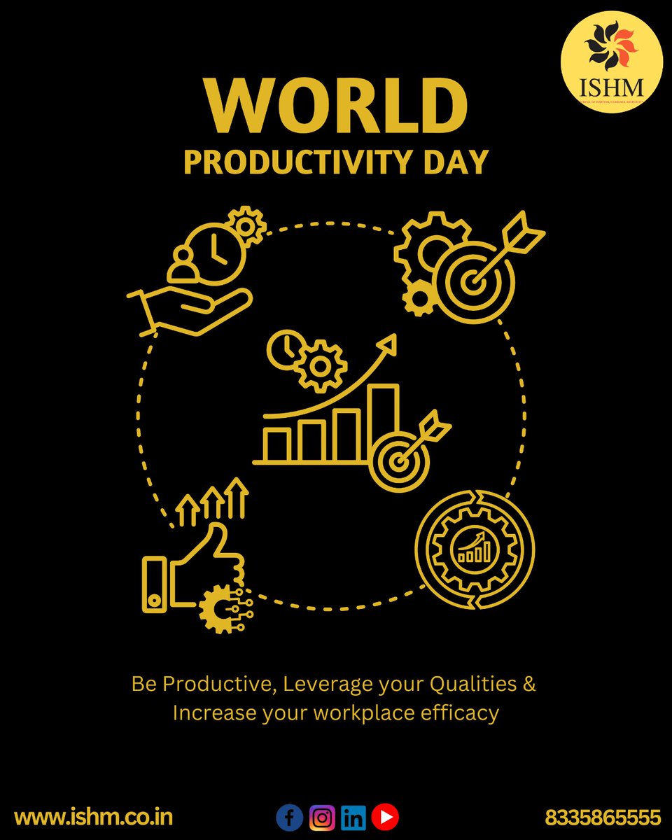 ISHM42943848's tweet photo. 🎉 Happy World Productivity Day! 🌟 At ISHM, we believe in the power of efficiency and innovation. Today, let's celebrate the strides we've made in productivity and continue striving for excellence in management. 
#ISHM #WorldProductivityDay #Efficiency #Innovation #Hospitality https://t.co/mULkvmH9mt