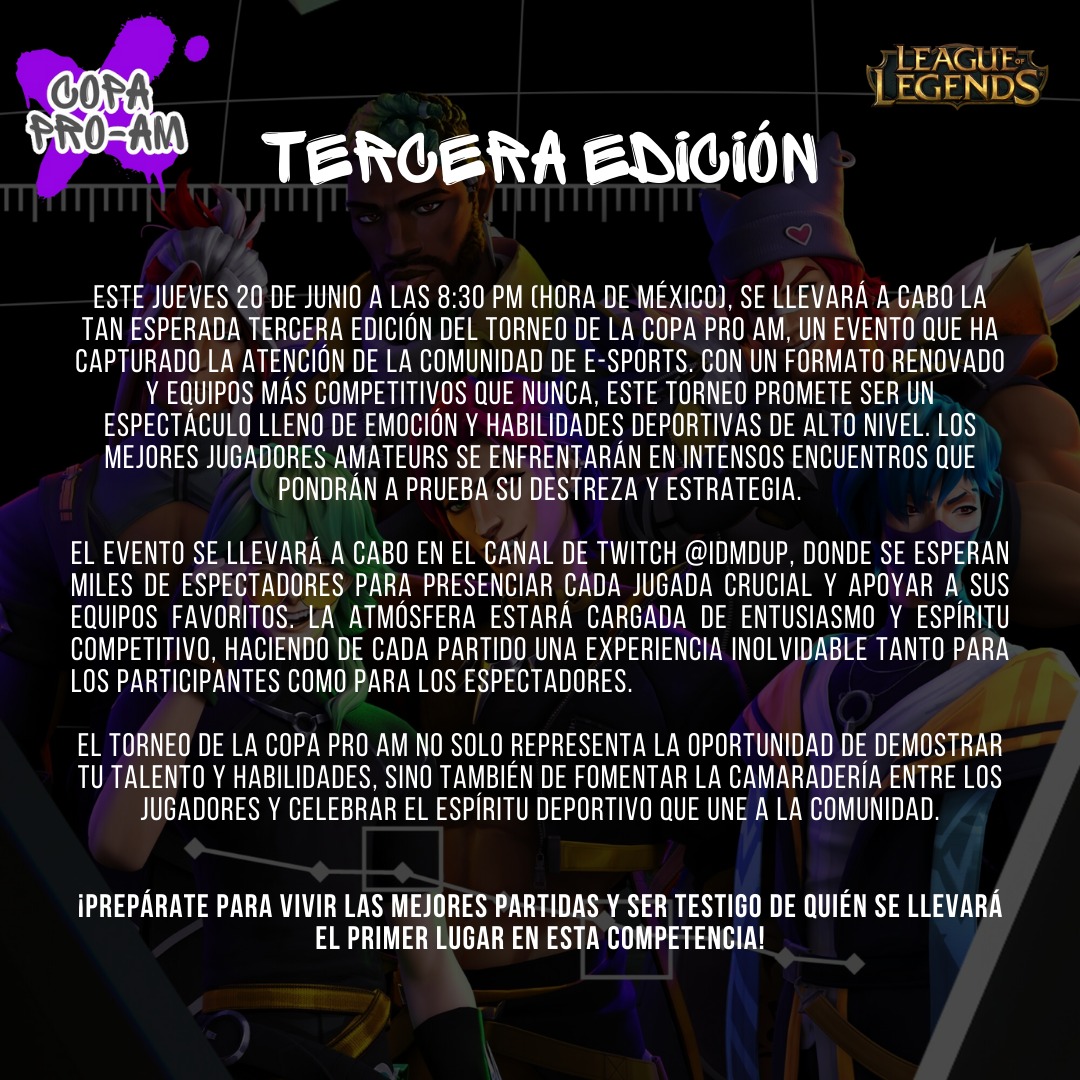CopaProAm's tweet photo. mañana es el gran día, la tercera edición de la copa pro-am , no te pierdas las partidas de inauguración en el canal de https://t.co/ZxxvMSTuIG a las 8:30 PM MX https://t.co/qkq5eUHQMW