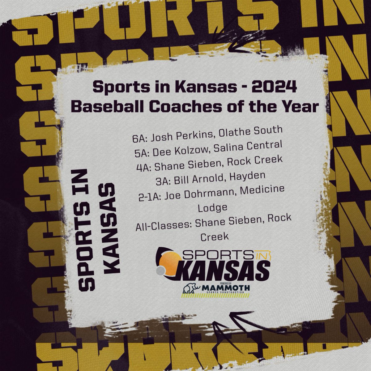 Sports in Kansas 2024 ⚾️ Baseball Coach of the Year #sportsinkansas