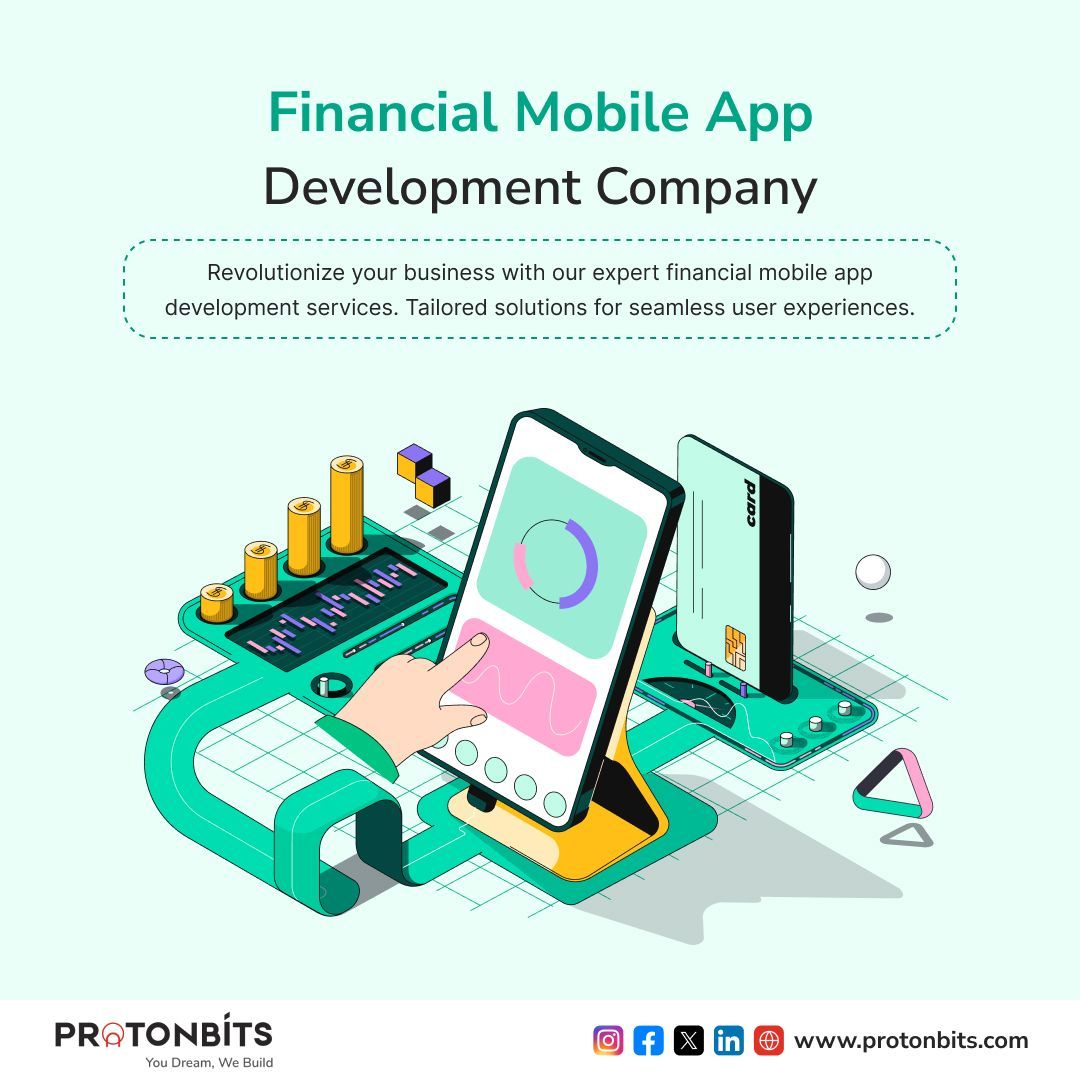 ProtonBitsTech's tweet image. 🚀 Elevate your financial game with our top-tier Financial Mobile App Development services! 📱💸

Let’s transform your vision into reality and give your users the ultimate financial experience. ✨

#FinancialMobileAppDevelopment #FintechInnovation #UserFriendlyApps #SecureApps