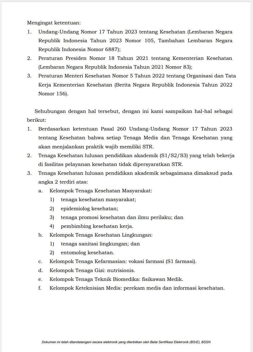 dosenkesmas's tweet photo. Buat teman teman yang sedang apply #loker kesehatan atau sejenisnya terus diminta STR, bisa sampaikan surat edaran dibawah ini yaa...
Sementara ini adalah surat sakti kita selama STR kesmas masih ditangguhkan sampai adanya pendidikan profesi.
#STR
#kesmas https://t.co/WC3om4oA10