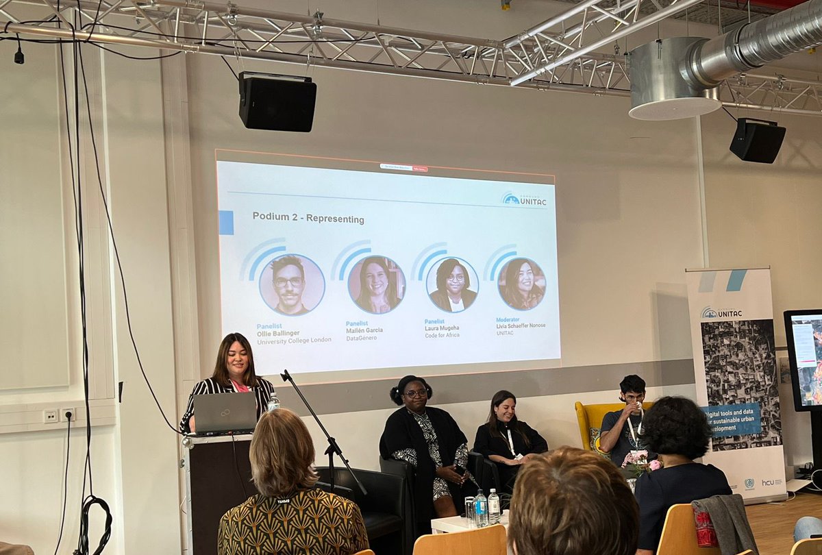 Day 2 - Our conference on urban tech for equity started well on Wednesday with the panel about #representation in data and tech, discussing #disaggregateddata, #remotesensing, #opendata and regional perspectives with fantastic speakers 💡