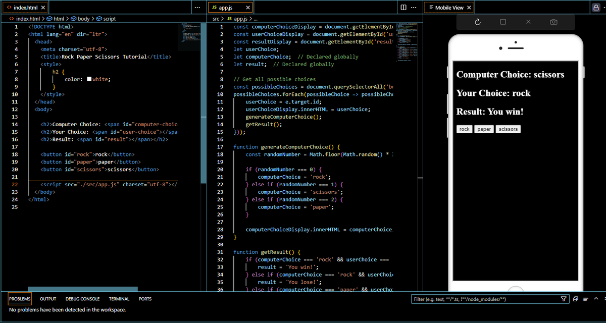 Just completed building a Rock Paper Scissors game 🪨📄✂️ using JavaScript!
Tutor: <a href="/ania_kubow/">Ania Kubów #JavaScriptGames</a> 
Check it out and test your luck against the computer. 

Here’s a sneak peek of the project: rps-game-lemon.vercel.app

#Coding #JavaScript #RockPaperScissors #100daysofcodechallenge