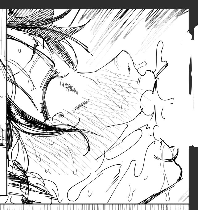 細かい演出だけど〇内射精のこのシーンだけ鼻で空気を吸おうとする所作を表すために鼻の穴を描いてる 