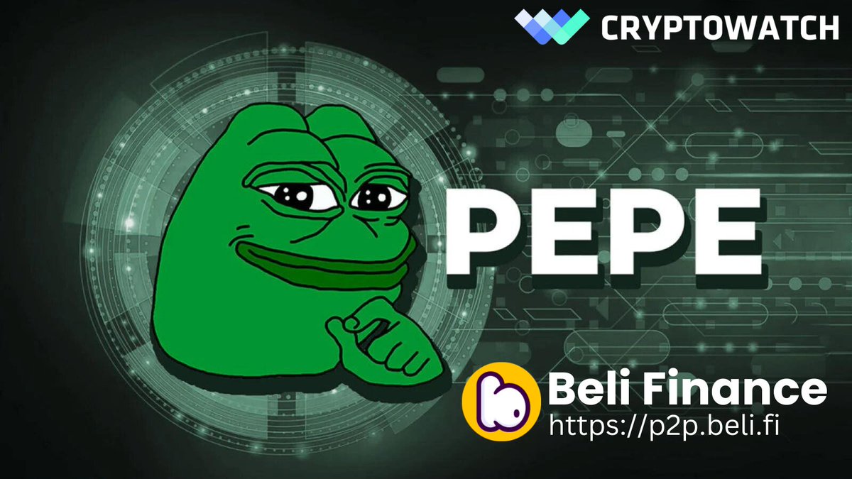 belifinance's tweet image. 🚀 Exciting News! 🚀

Purchase PEPE Token on the Ethereum Blockchain via P2P Beli Finance X CryptoWatch! 🌐

Don&apos;t miss out on the latest trends in the crypto world. Get your PEPE tokens now and join the revolution! 💥

#PEPEToken #ETH #Blockchain #P2PBeliFinance #CryptoWatch